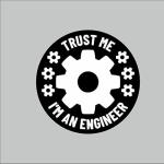 BFRC 3D Embossed Car Bike Engineer Sign Logo Badge Sticker Universal for All Cars & Bikes Pack of 1 (Engineer Trust)
