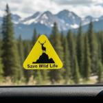 Animal Car Sticker – Save Wildlife Vinyl Decal for Car Exterior, Waterproof Black & Yellow Wildlife Conservation Sticker