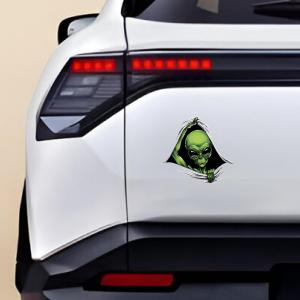 Alien Car Stickers Exterior 3D Graphics Printed Sticker for Window Bumper Bonnet Side Door Decal Accessories Gift Stylish Decor
