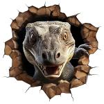 3D Dinosaur Car Sticker| Broken Wall Look Vinyl Decal, Waterproof Self-Adhesive for Car, Bike, Laptop