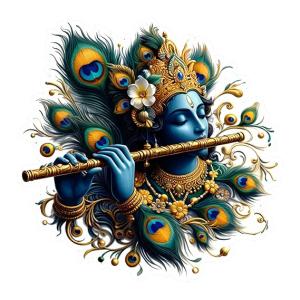 Lord Krishna Car Sticker, 4 Inch Vinyl Decal with Design, Waterproof UV Resistant, Pack of 1