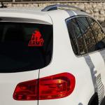 Aiming for Victory: The Army's Elite Stickers – Red Military Insignia Decal for Cars, Bikes, and Laptop