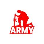 Aiming for Victory: The Army's Elite Stickers – Red Military Insignia Decal for Cars, Bikes, and Laptop