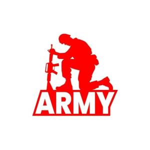 Aiming for Victory: The Army's Elite Stickers – Red Military Insignia Decal for Cars, Bikes, and Laptop