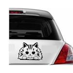 Vinyl Cute Cat Glossy Car Vehicle Sticker, 6.5 x 4.5 Inches Black