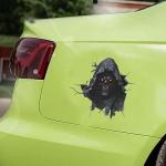 Horror Cracking Car Sticker Waterproof PVC Double-Sided Printed Decal for Car Window Bumper Funny Halloween Decal for Truck Wall Laptop Car Decor (Pack of2) (Horror Man/H, 6X6 Inch)