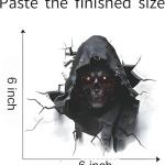 Horror Cracking Car Sticker Waterproof PVC Double-Sided Printed Decal for Car Window Bumper Funny Halloween Decal for Truck Wall Laptop Car Decor (Pack of2) (Horror Man/H, 6X6 Inch)