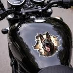 3D Dog Wall Break Sticker for Car & Bike | Glossy Finish Waterproof Vinyl Decal | Bike Stickers | car Stickers | Car Body, Bike Tank, Laptop Sticker (16 cm x 15 cm)