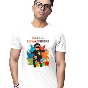 Printabulous Have A Dhurandhar Holi T-Shirt – Unisex Heavy Polyester Tee with Vibrant Graphic, Perfect for Adults Visit the Printabulous Store