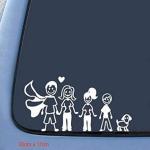 Happy Family Car Sticker Waterproof Funny Vinyl Decal for Rear Windshield, Car Body, Sedan & SUV Exterior Styling (White