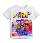 Kpop Huntrix Holi Casual Unisex Round Neck Half Sleeve T-Shirt for Boys|Girls|Kids (White)