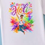 Kids Holi Printed Cotton T-Shirt