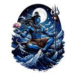 Lord Shiva Vinyl Sticker, Mahadev Himalayan Trishul Design, Waterproof UV Resistant Car Decal, 4 Inch, Pack of 1