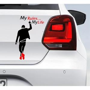 My Rules My Life car Stickers Exterior Animal Graphics Sticker Family Wall Window Car Bike Sticker, Self-Adhesive, Waterproof Decal Vinyl for Car Sides Hoo