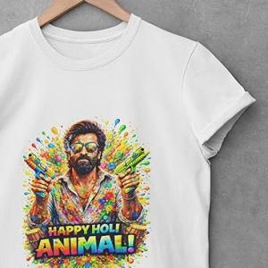 Holi Special Graphic T Shirt for Men | Color Splash Festival Wear | Soft Fabric Relaxed Fit | Perfect for Holi Party Look