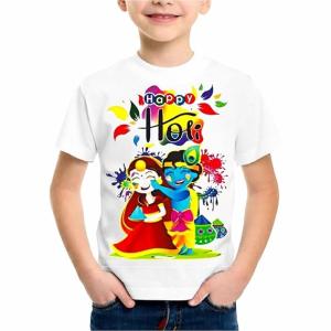 Holi Tshirts Printed Tshirts for Boys and Girls Unisex T-Shirt (HOLI-2024-KRISHNA