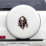 Gothic Skull Design Car and Bike Sticker, 3D Effect, Red and Black