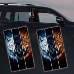 Triad-3 Wolf Car B-Pillar Stickers - 20x8 Inch Waterproof Vinyl Door Panel Decals - UV Resistant & Strong Adhesion Superhero Graphic for All Cars, SUVs & Trucks -(Pack of 2)
