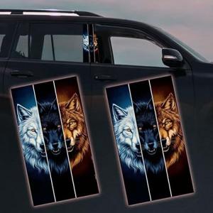 Triad-3 Wolf Car B-Pillar Stickers - 20x8 Inch Waterproof Vinyl Door Panel Decals - UV Resistant & Strong Adhesion Superhero Graphic for All Cars, SUVs & Trucks -(Pack of 2)