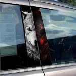Car Pillar Stickers Wolf for Car Door Pillar Stylish Exterior Car Decor (20 x 8 inch) (The Wolves) Pack of 2