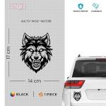 Waterproof Wolf Sticker for Walls, and Windows Home, Office, and School Supplies, Unique Art and Craft, Laptops, Cars, Bikes, and Water Bottles (Black)